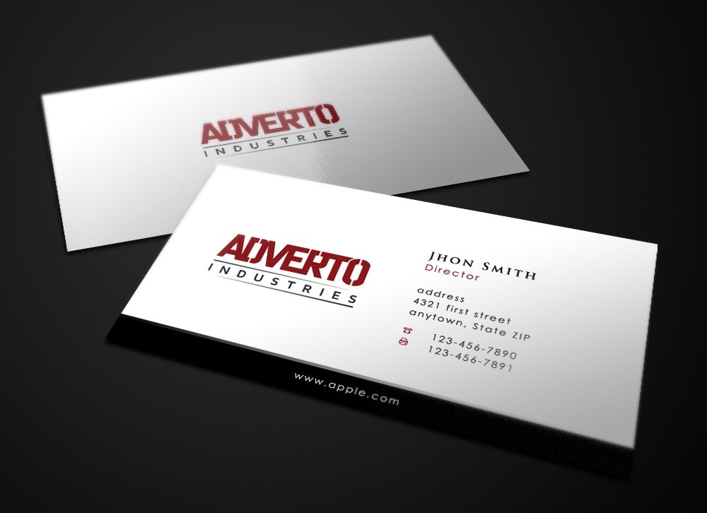 Diseño de Tarjeta de Presentación por Eggo May P para Adverto Industries | Diseño #4159558