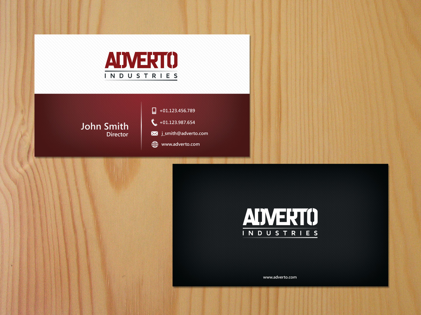 Diseño de Tarjeta de Presentación por ArtCrowd™ para Adverto Industries | Diseño #4159277