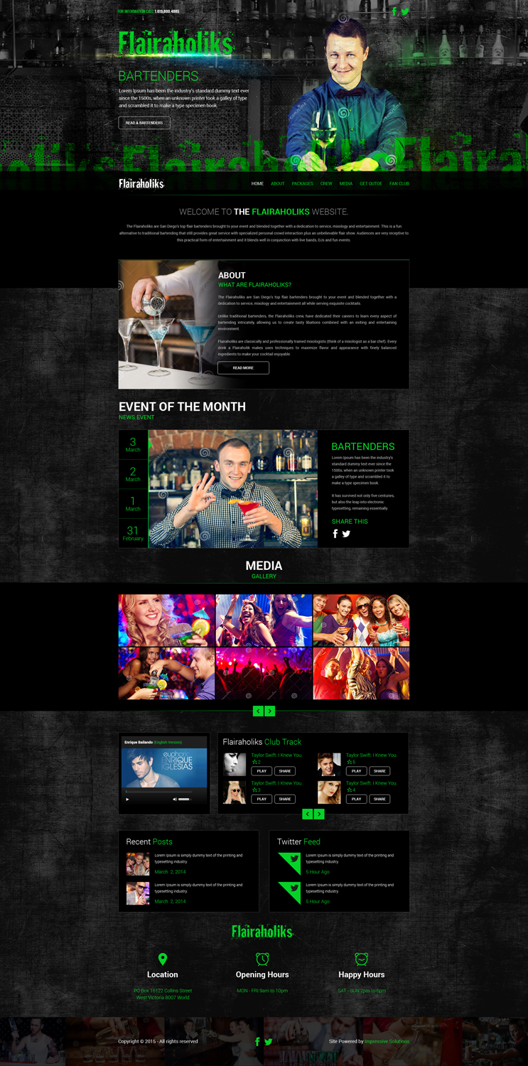 Web Design by Impressive Solutions for Bartenders Pimp | Design #5864097
