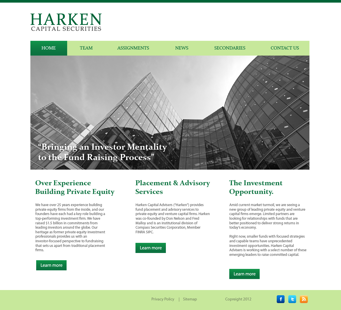 Wordpress Design by wolf for Harken Capital | Design #1167490