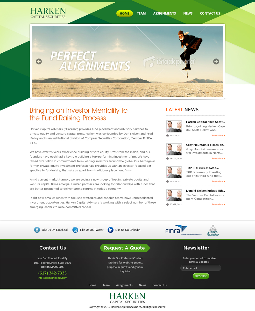 Wordpress Design by Mayank Patel for Harken Capital | Design #1165596