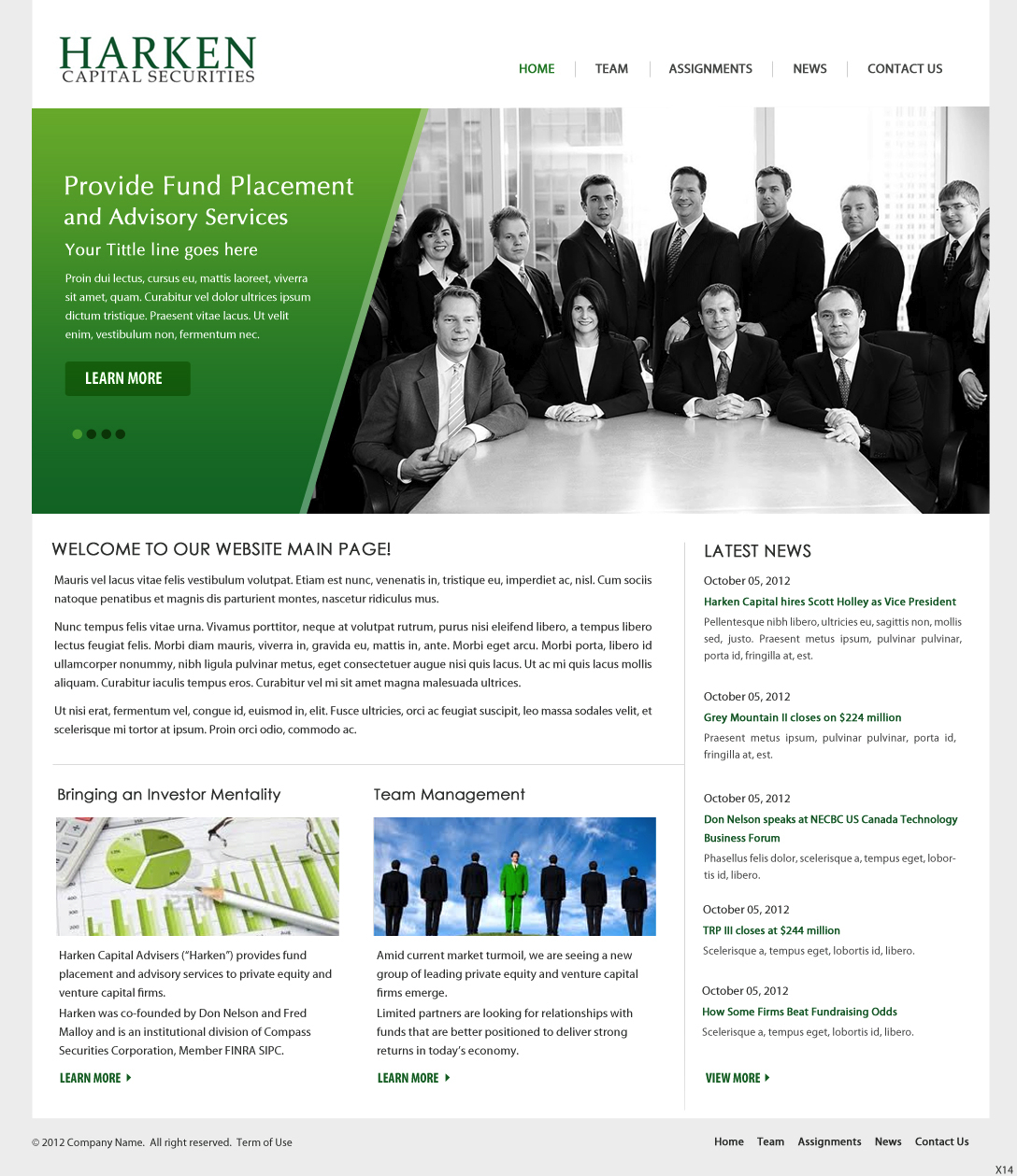 Wordpress Design by pb for Harken Capital | Design #1167529