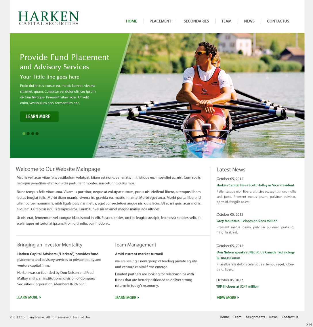 Wordpress Design by pb for Harken Capital | Design #1180934