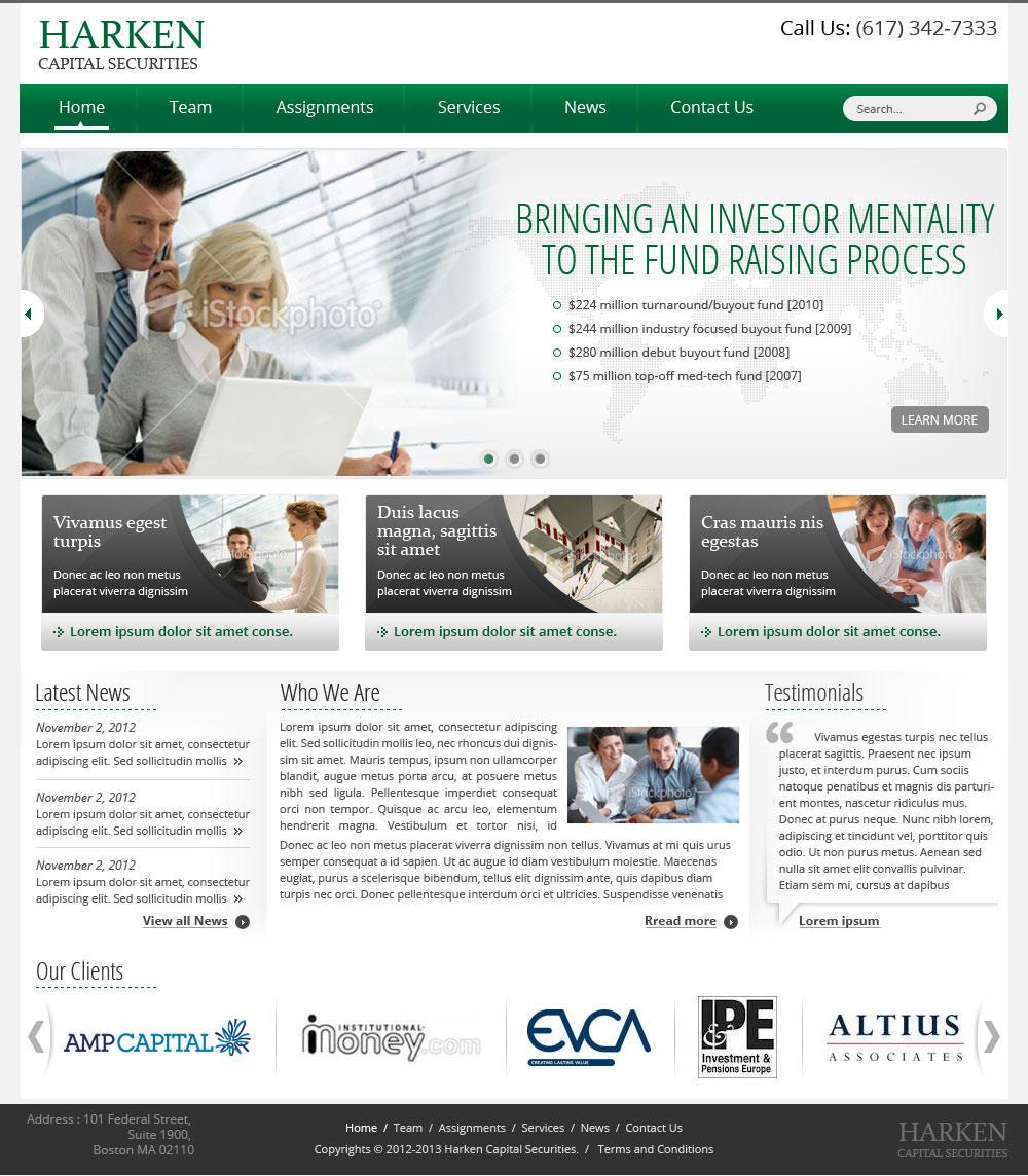 Wordpress Design by Creative Usha for Harken Capital | Design #1169131