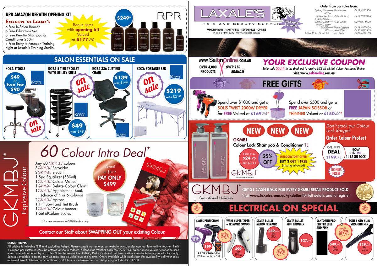 Diseño de Brochure por UrbainFX para Laxales Hair and Beauty Supplies | Diseño #4199700