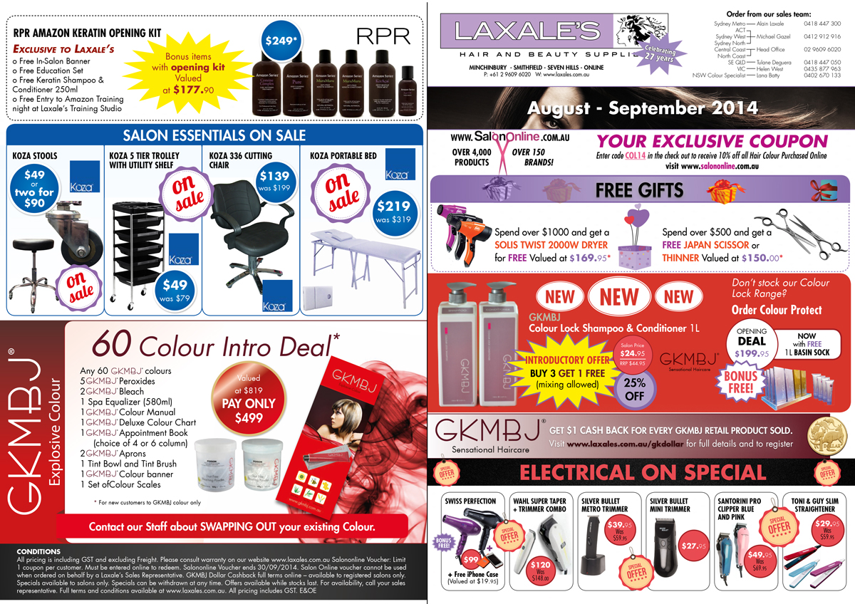 Diseño de Brochure por UrbainFX para Laxales Hair and Beauty Supplies | Diseño #4205381