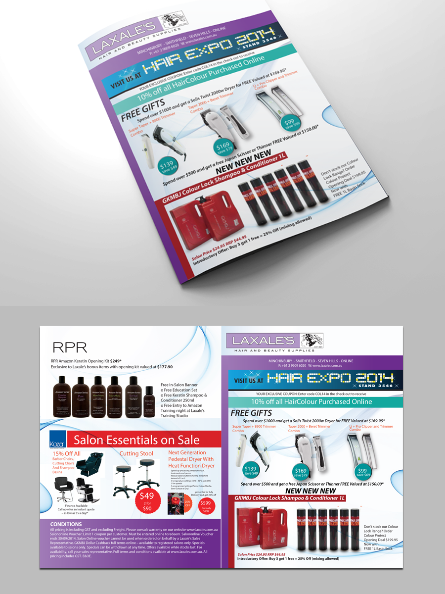 Brochure Design by nafizrahat for Laxales Hair and Beauty Supplies | Design #4172548