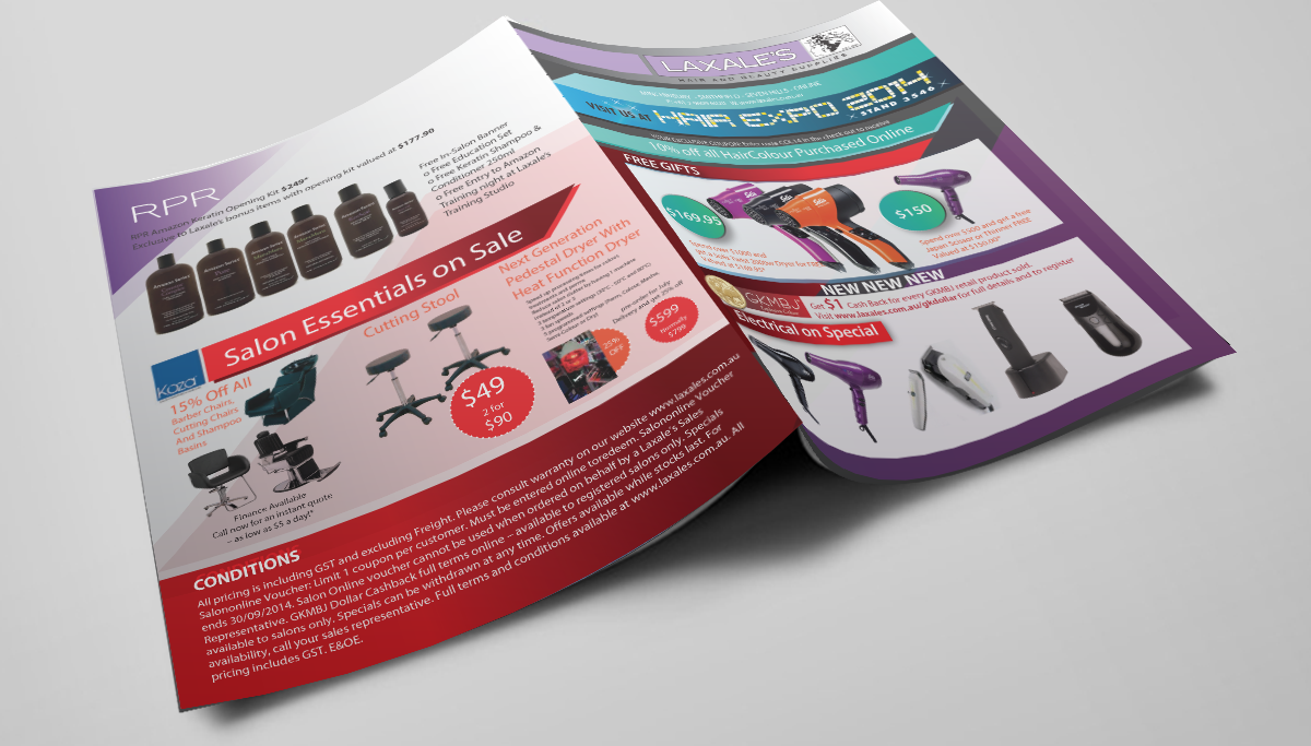 Diseño de Brochure por nafizrahat para Laxales Hair and Beauty Supplies | Diseño #4186685