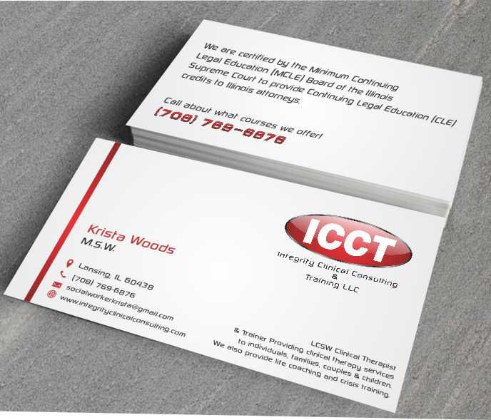 Visitenkarten-Design von AwsomeD für Integrity Clinical Consulting and Training LLC | Design #4178515