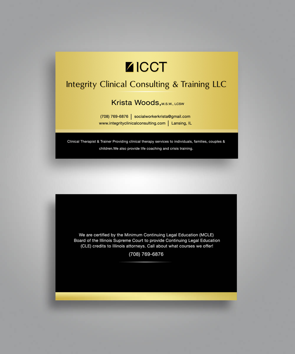 Business Card Design by Satyajit Sil Creations for Integrity Clinical Consulting and Training LLC | Design #4176751