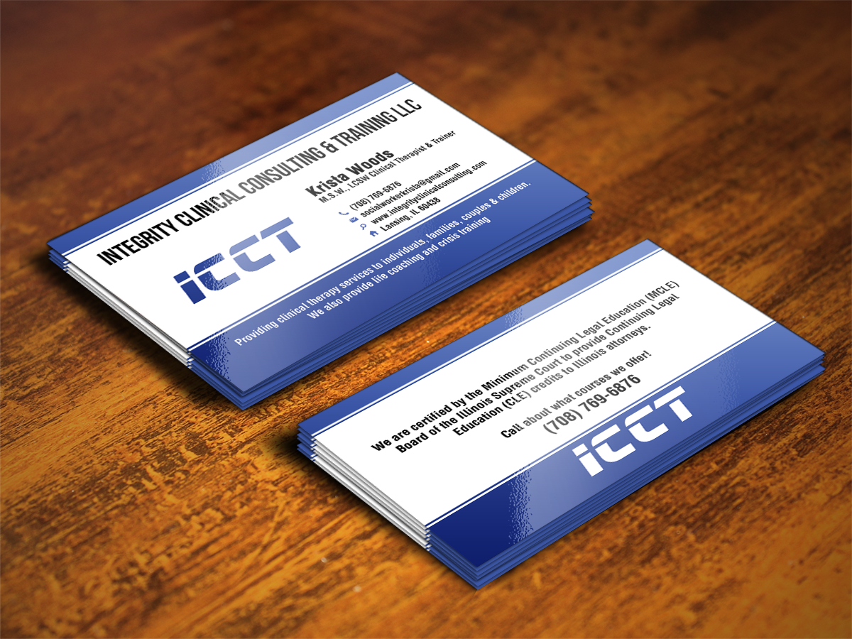 Diseño de Tarjeta de Presentación por Sajin para Integrity Clinical Consulting and Training LLC | Diseño #4194449