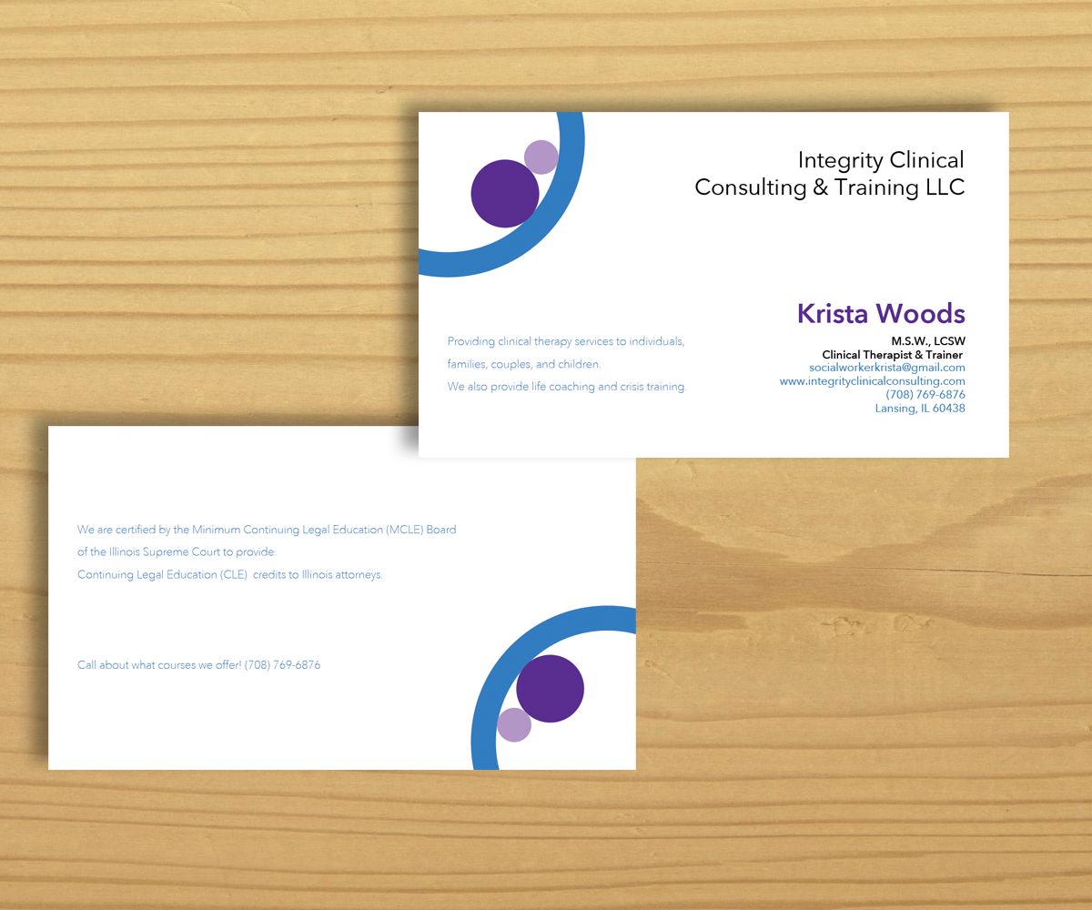 Business Card Design by  hurricanesong for Integrity Clinical Consulting and Training LLC | Design #4175380