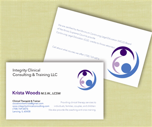 Business Card Design by  hurricanesong for Integrity Clinical Consulting and Training LLC | Design: #4176399