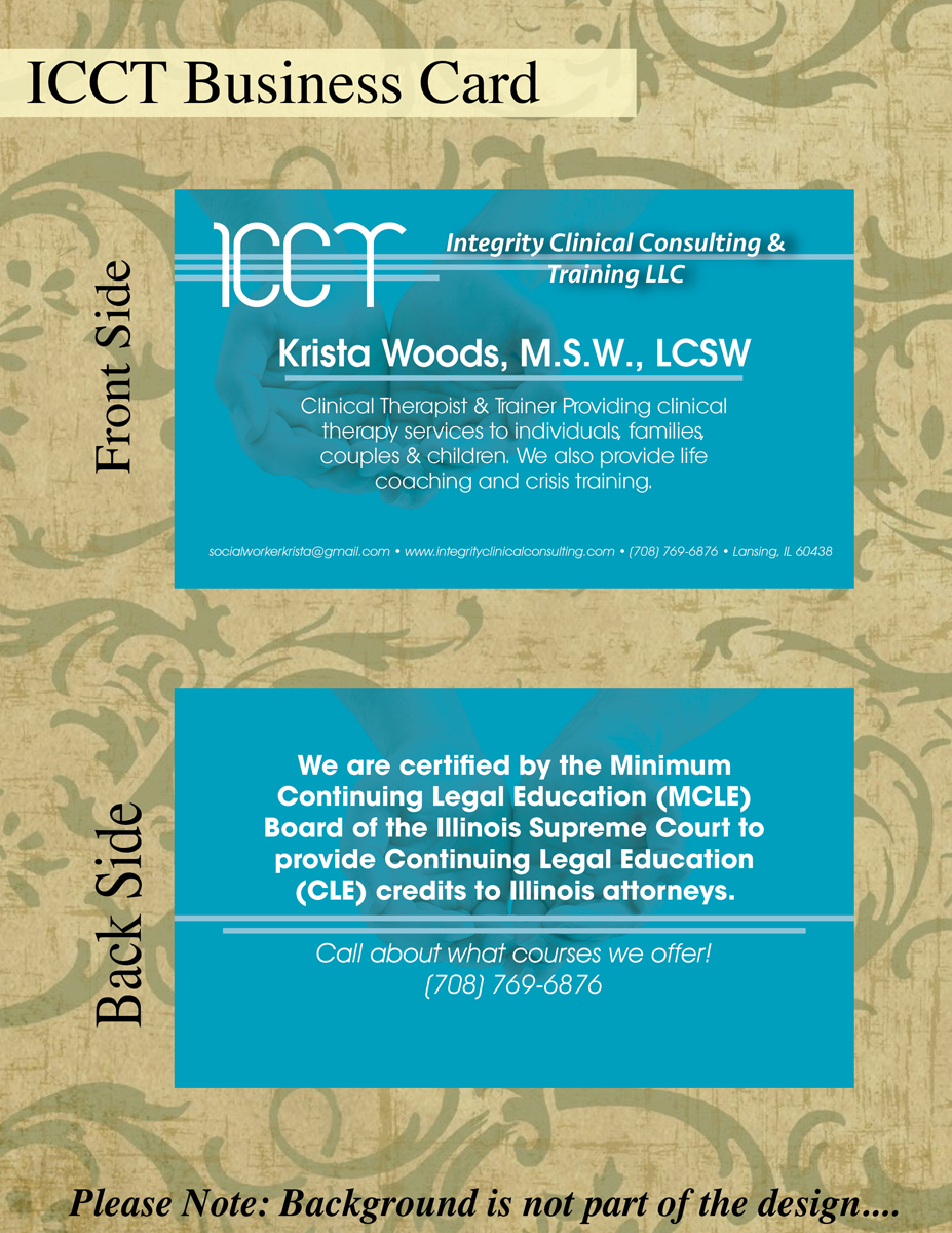 Business Card Design by ReiDesigns for Integrity Clinical Consulting and Training LLC | Design #4181938