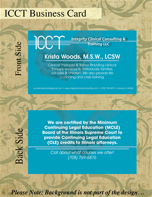 Business Card Design by ReiDesigns for Integrity Clinical Consulting and Training LLC | Design #4181938