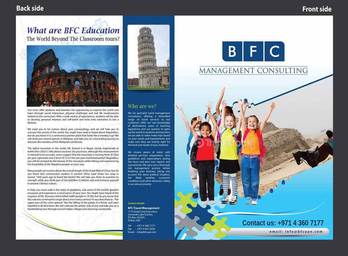 Brochure Design by Sbss for BFC Travel Management | Design #1175881