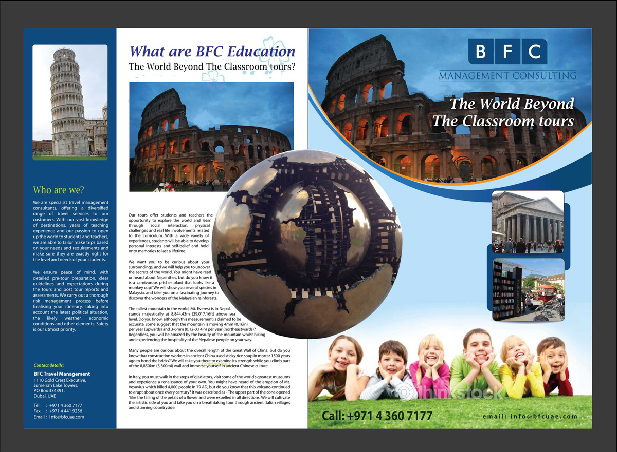 Brochure Design by Sbss for BFC Travel Management | Design #1178941