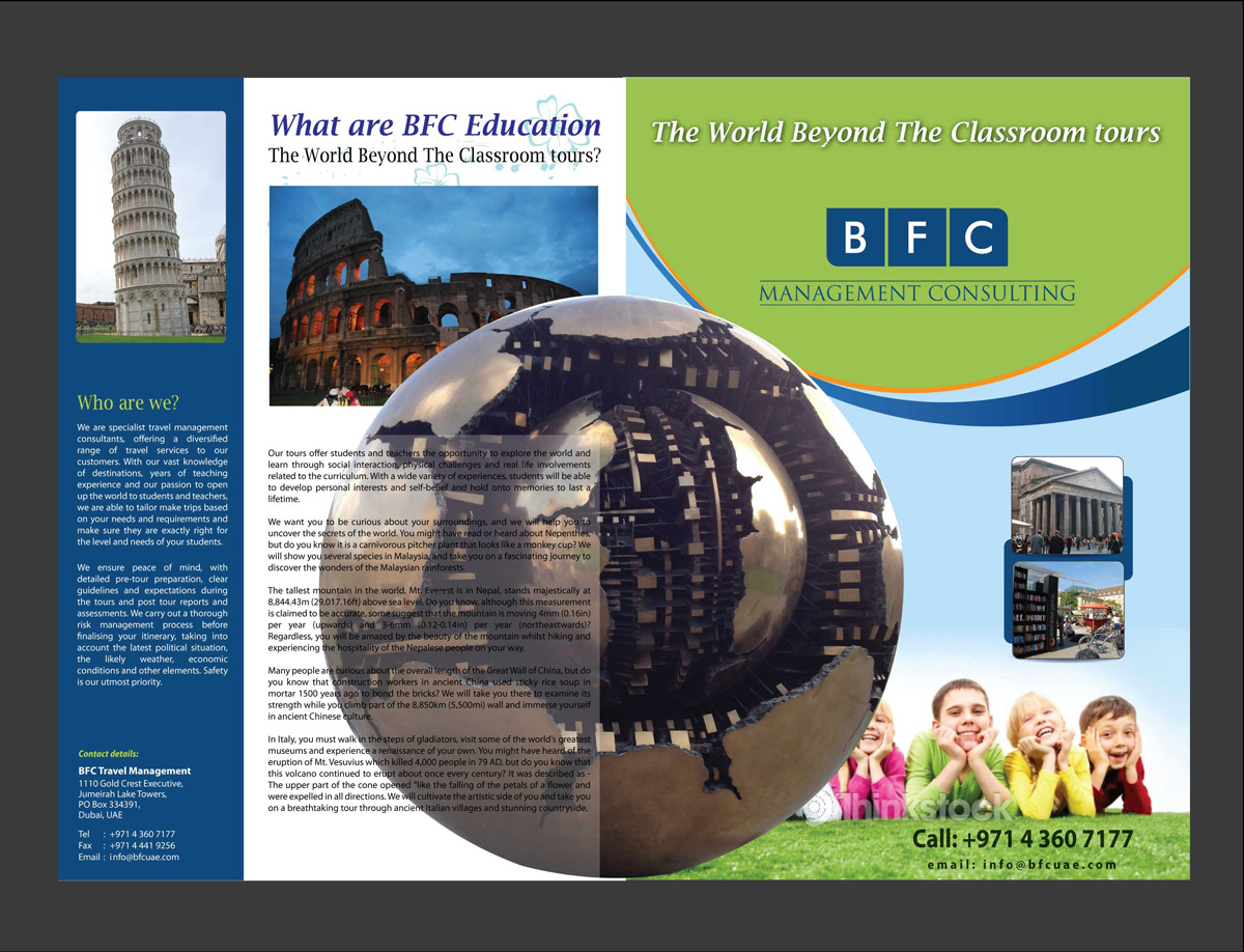 Brochure Design by Sbss for BFC Travel Management | Design #1178945