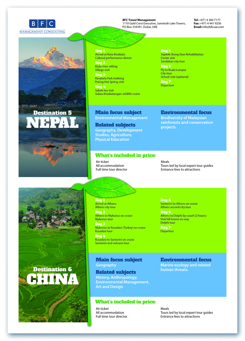 Brochure Design by Bogi for BFC Travel Management | Design #1196493
