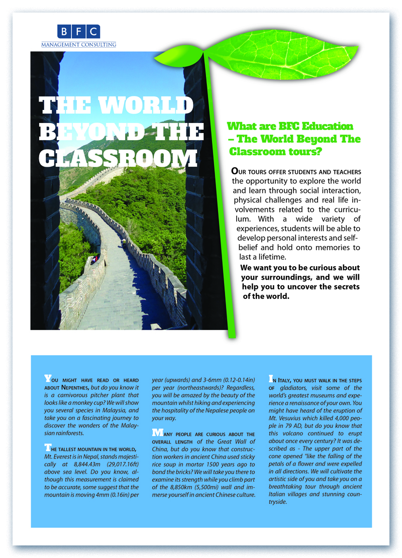 Brochure Design by Bogi for BFC Travel Management | Design #1196496