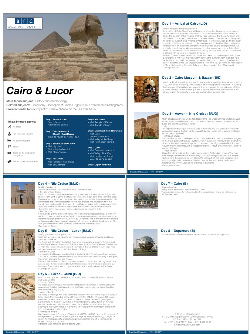 Brochure Design by JessicaD for BFC Travel Management | Design #1176282