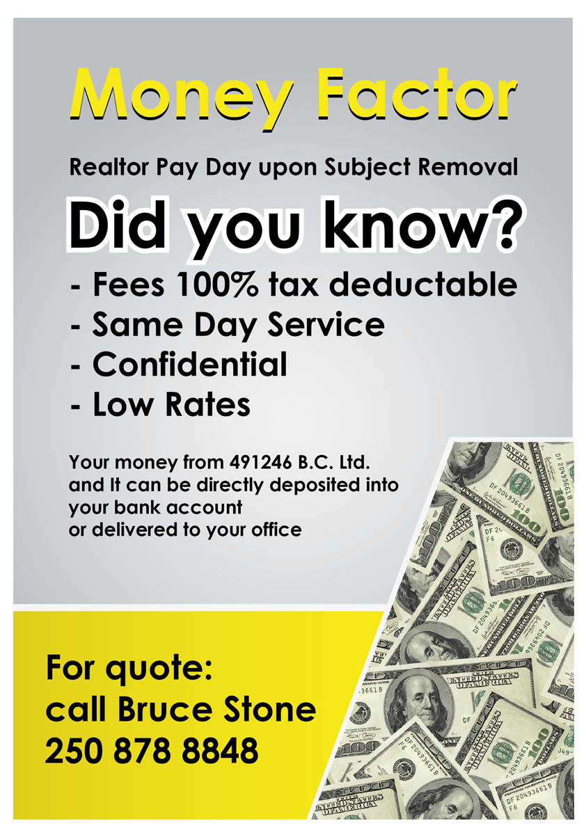 Flyer Design by A DESIGN FOR YOU for Money factor | Design #1164593