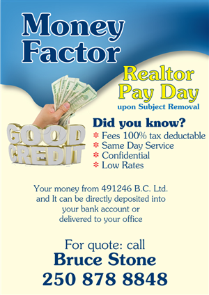 Flyer Design by Impressive Solutions for Money factor | Design: #1179392