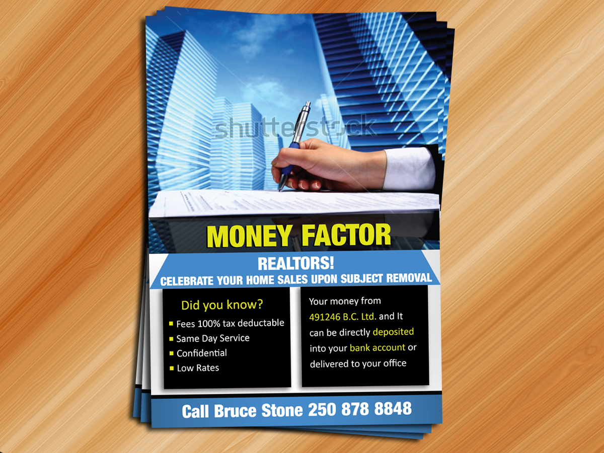 Flyer Design by Sarmishtha Chattopadhyay_loginchange for Money factor | Design #1191610
