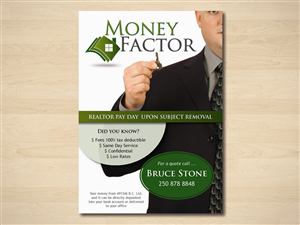Flyer Design by Alison for Money factor | Design: #1178618