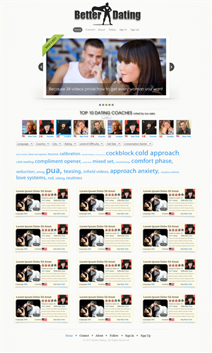 Web Design by Lucas for Betterdating.com & DatingTurnaround.com (both online in the course of 2014) | Design #1176761