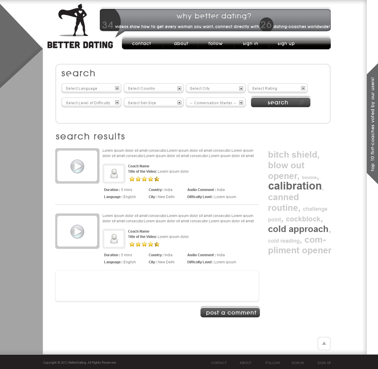 Diseño Web por Jagannath para Betterdating.com & DatingTurnaround.com (both online in the course of 2014) | Diseño #1169548