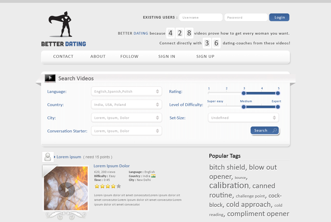 Web Design by Jagannath for Betterdating.com & DatingTurnaround.com (both online in the course of 2014) | Design #1189439