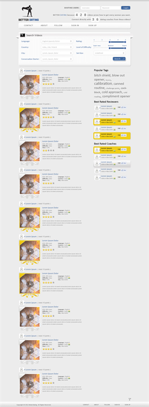 Web Design by Jagannath for Betterdating.com & DatingTurnaround.com (both online in the course of 2014) | Design: #1189456