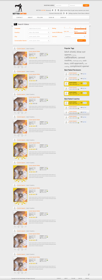 Web Design by Jagannath for Betterdating.com & DatingTurnaround.com (both online in the course of 2014) | Design #1189461