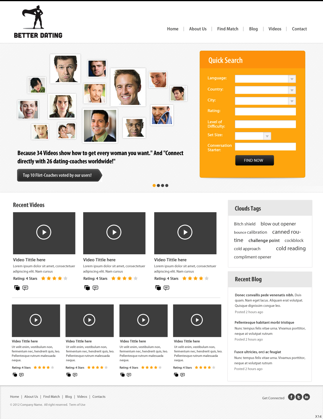 Web Design by pb for Betterdating.com & DatingTurnaround.com (both online in the course of 2014) | Design #1171338