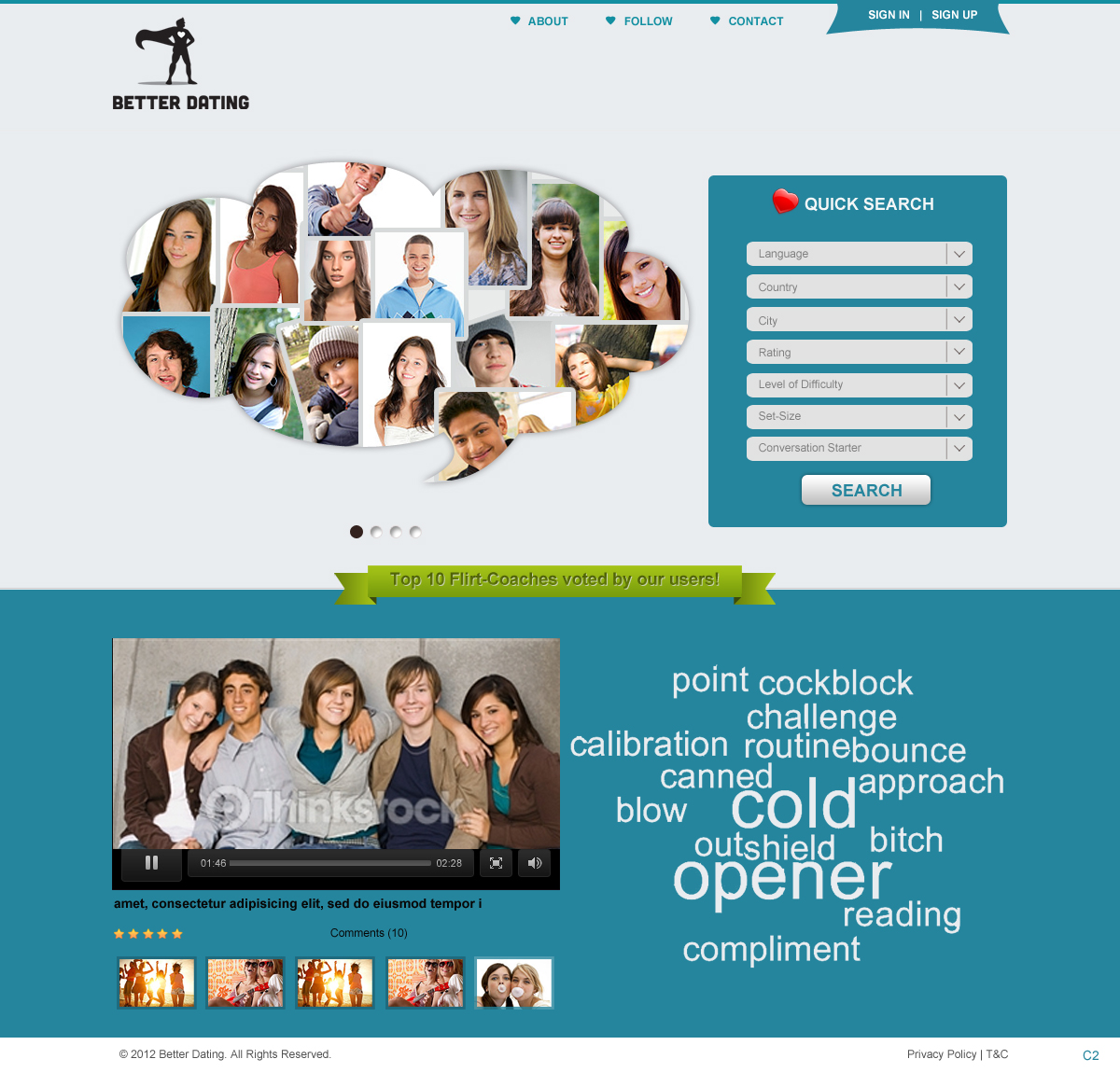 Web Design par pb pour Betterdating.com & DatingTurnaround.com (both online in the course of 2014) | Design #1178066