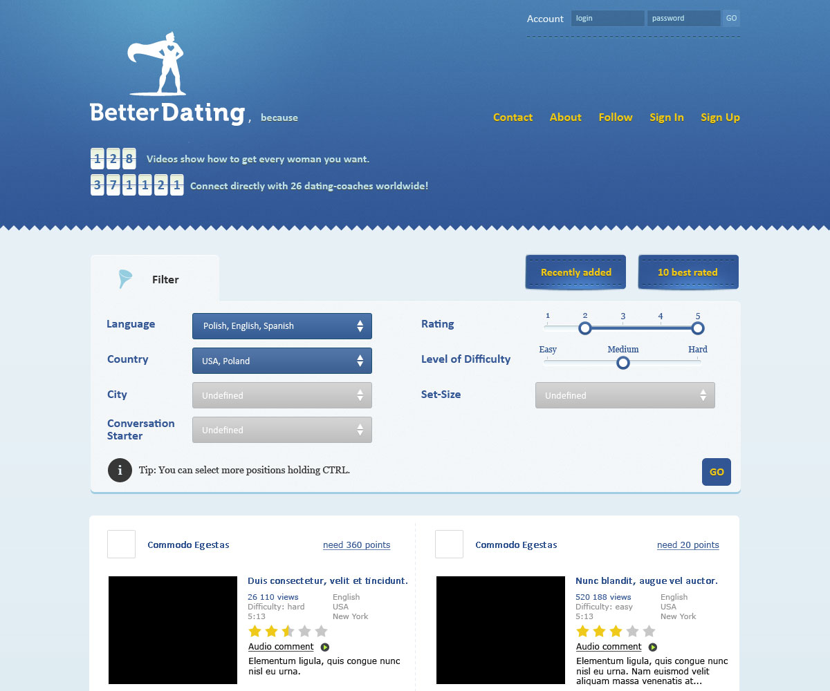 Web Design par Veleriq pour Betterdating.com & DatingTurnaround.com (both online in the course of 2014) | Design #1176537