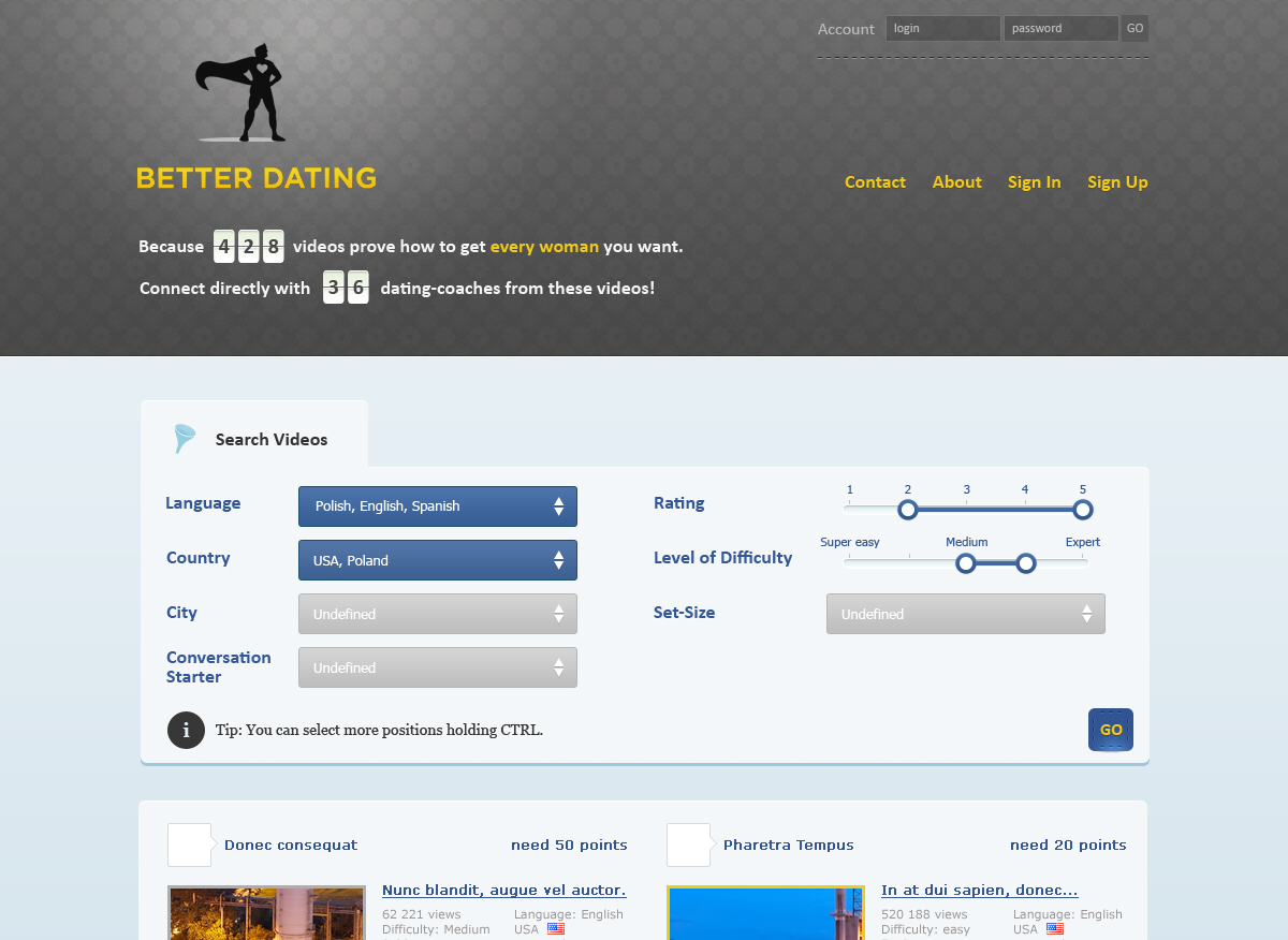 Web Design par Veleriq pour Betterdating.com & DatingTurnaround.com (both online in the course of 2014) | Design #1182624