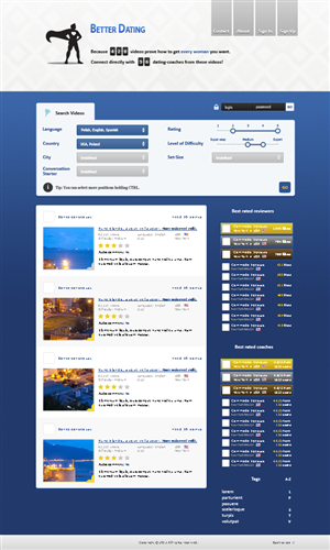 Web Design by Veleriq for Betterdating.com & DatingTurnaround.com (both online in the course of 2014) | Design: #1192307