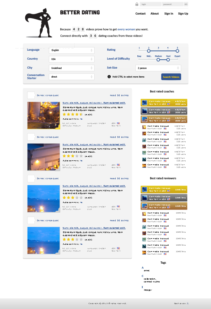 Web Design by Veleriq for Betterdating.com & DatingTurnaround.com (both online in the course of 2014) | Design #1194112