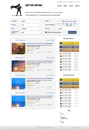 Web Design by Veleriq for Betterdating.com & DatingTurnaround.com (both online in the course of 2014) | Design: #1194112