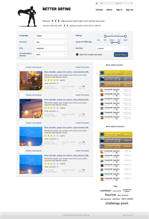 Web Design by Veleriq for Betterdating.com & DatingTurnaround.com (both online in the course of 2014) | Design: #1195154