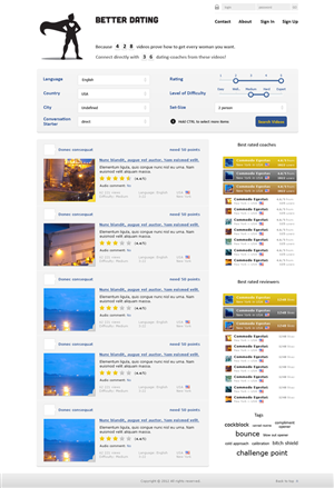 Web Design by Veleriq for Betterdating.com & DatingTurnaround.com (both online in the course of 2014) | Design #1196475