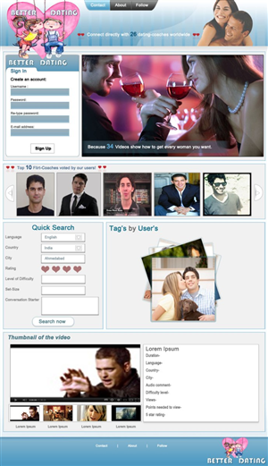 Web Design by Creative Design for Betterdating.com & DatingTurnaround.com (both online in the course of 2014) | Design #1175478