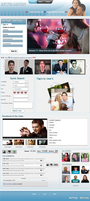Web Design par Creative Design pour Betterdating.com & DatingTurnaround.com (both online in the course of 2014) | Design : #1181920