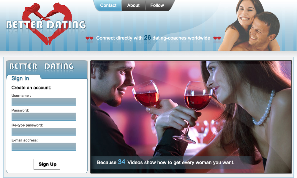 Web Design by Creative Design for Betterdating.com & DatingTurnaround.com (both online in the course of 2014) | Design #1181954