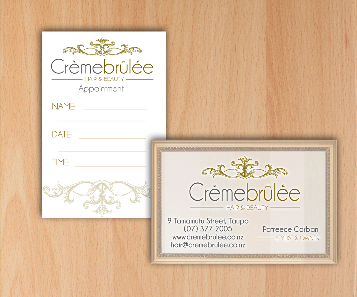 Business Card Design by HLDesign for Cremebrulee Hair & Beauty | Design #4199959