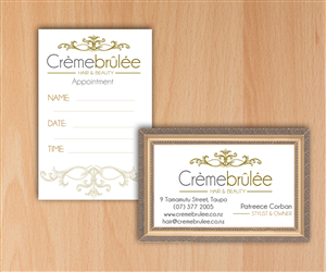 Business Card Design by HLDesign for Cremebrulee Hair & Beauty | Design: #4204028