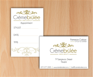 Business Card Design by HLDesign for Cremebrulee Hair & Beauty | Design: #4215285