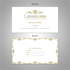 Business Card Design by Eggo May P for Cremebrulee Hair & Beauty | Design: #4196804